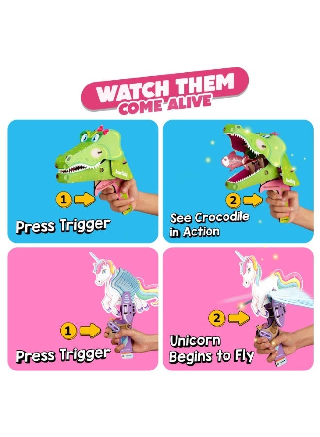 سمارتيفيتي حيوانات سمارتيفيتي 2 في 1 | وحيد القرن السحري والتمساح اللطيف | ألعاب للأطفال من 6 إلى 12 سنة | هدايا عيد ميلاد للأولاد والبنات | لعبة علمية تركيبية للأطفال من 6 إلى 12 سنة | لعبة تعليمية في مجالات العلوم والتكنولوجيا والهندسة والرياضيات - Image 3